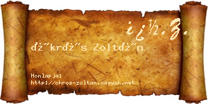 Ökrös Zoltán névjegykártya
