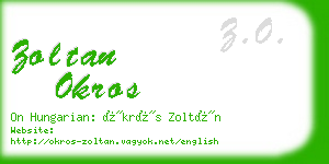 zoltan okros business card